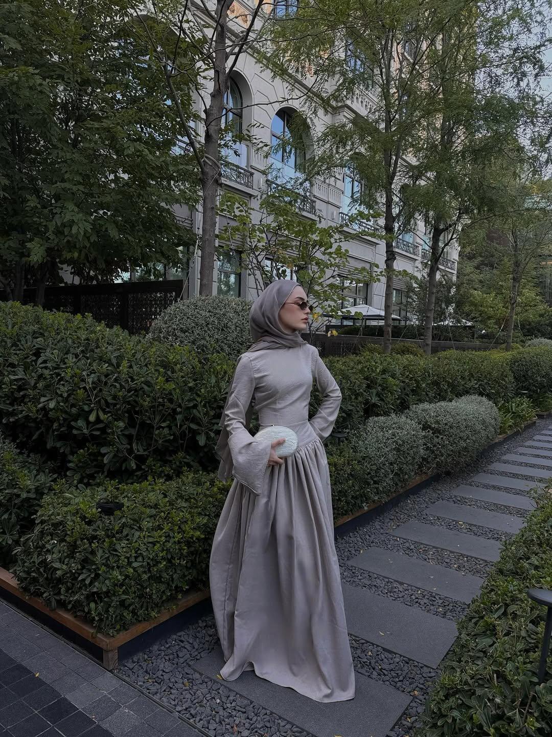 

Осеннее новое платье для арабских женщин Ближнего Востока, элегантное, облегающее, с длинным рукавом, с широкой юбкой, длинное платье S