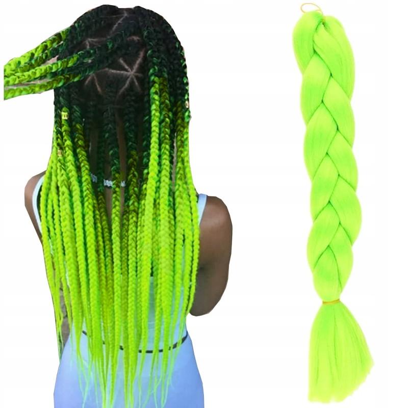 Synthetic Clip-in Hair 120 Cm Thick Lime Green for Braids