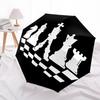 1pc Chess Pieces Automatic Open/Close Umbrella with One-Touch Button, Compact Folding Canopy, Sturdy 8-Rib Windproof Design S32