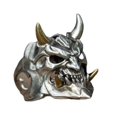 Retro Skull Ghost Head Open Ring for Men and Women – Prajna Mask Design