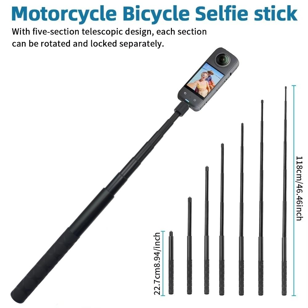 22.7-118cm Invisible Extension Pole Selfie Stick Aluminum Alloy Handle Monopod for Insta360 X4 X3 X5 Action Camera Accessories 7