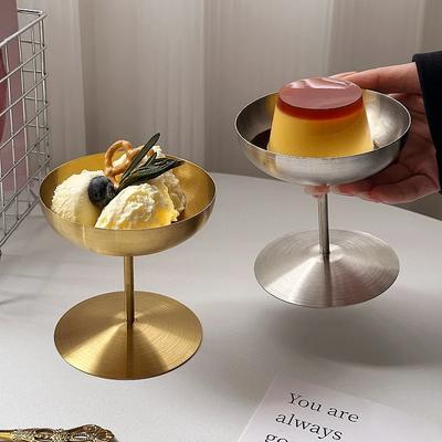 304 Stainless Steel Martini Cups Cocktail Glass Ice Cream Dessert Goblet Drink Champagne Metal Wine Cup Restaurant Bar Utensils