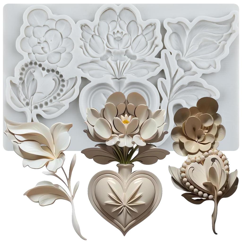 Bird Sunflower Silicone Mold Leaf Flower Vase Snail Fondant Molds Cake Decorating Tools Cupcake Topper Candy Resin Clay Chocolate Gumpaste Mold