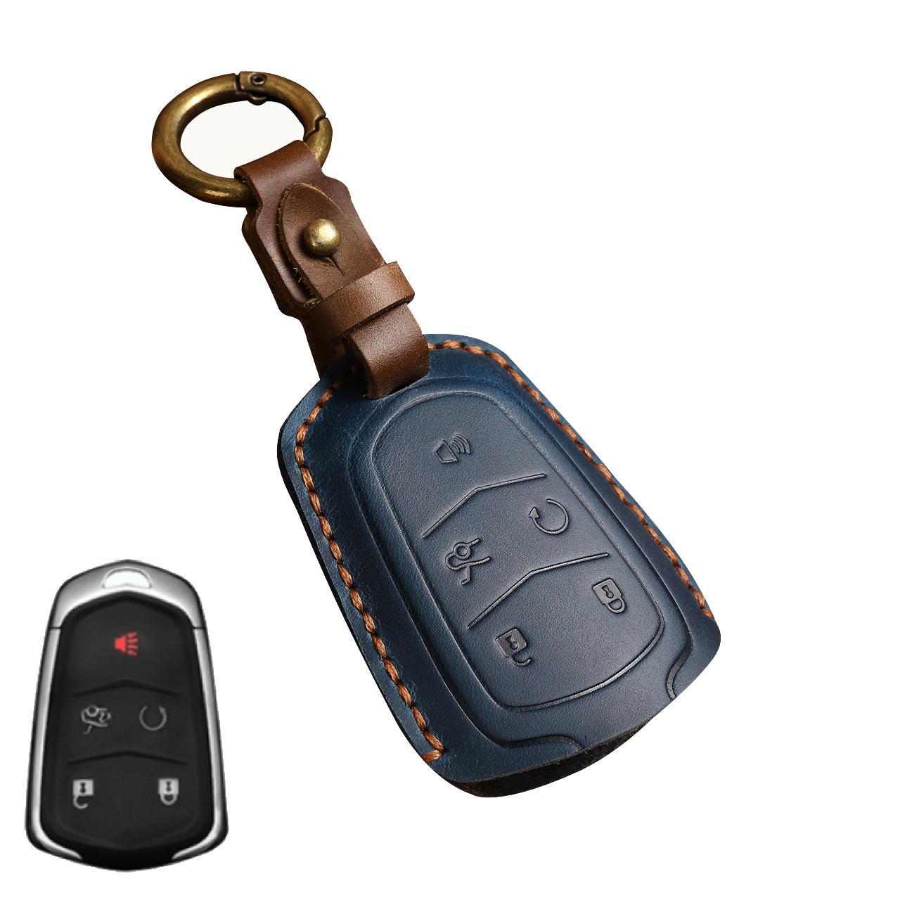

Чехол для ключа автомобиля из натуральной кожи для Cadillac XT5, CT5 и нового CT6 - Защитный чехол