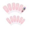 European And American Spot Manicure, Ballet Coffin Nail, French Manicure, White French Colored Diamond Fake Nails