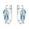 Luxury Blue Dolphin Feather Starfish Hoop Earrings Elegant Wind Ear Jewelry For Women Fashion Accessories