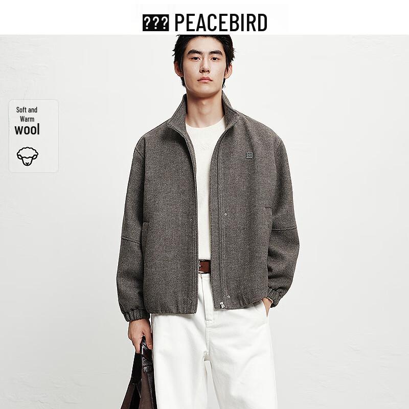 

PEACEBIRD Men s Stand Collar Wool Blend Jacket M