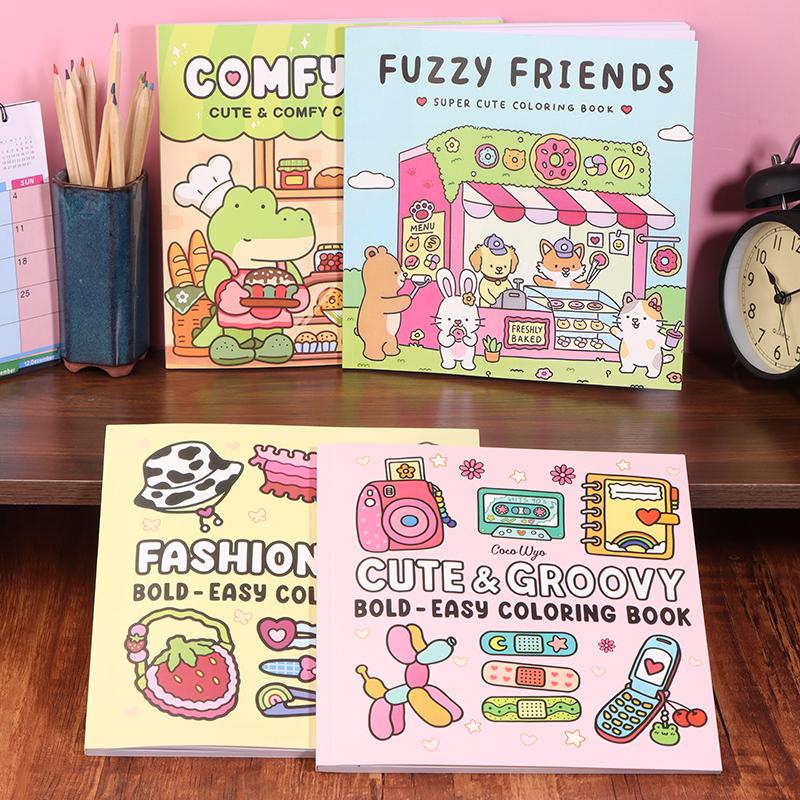 1 Bucată Cadou Relaxare Carte de Colorat Prieteni Cozzy Pentru Adulți Adolescenți Cu Creaturi Adorabile În Momente Cozzy Hygge