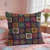 Vintage Bohemian Floral Grid Cushion Cover Short Plush Pillow Case Room Sofa Cushion Covers Home Decor Funda