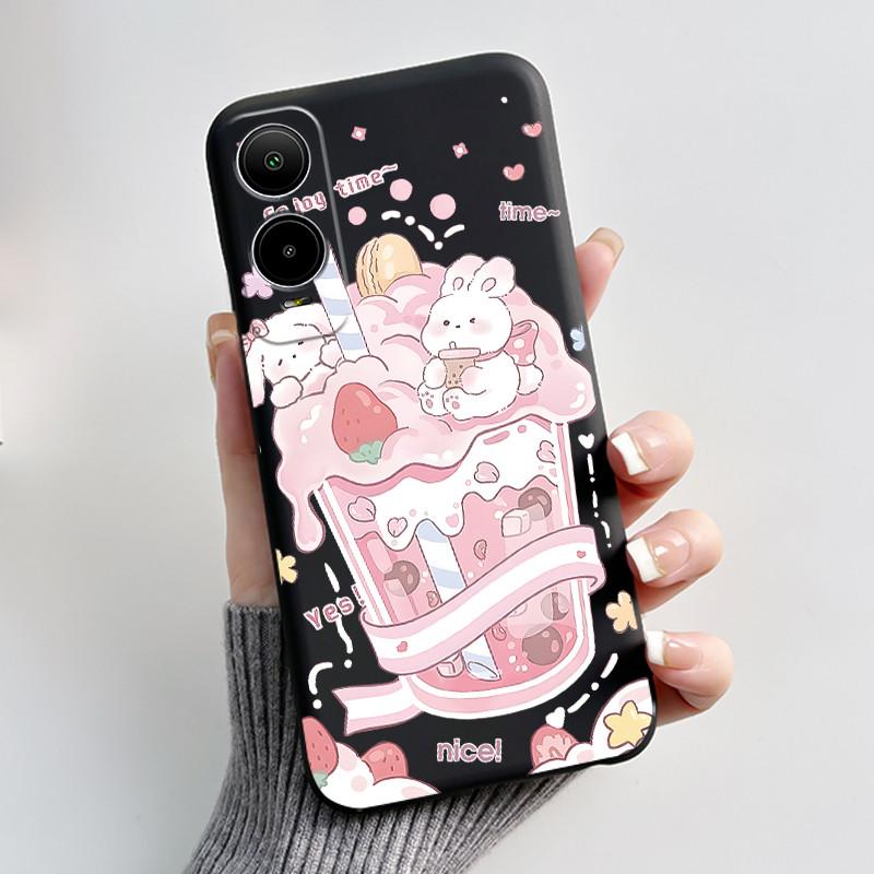 For Cricket Icon 6 Case AT&T Verge (SL219A) Back Cover Luxury Cute Heart Rabbit Funny Black Soft Silicone Protective Phone Case