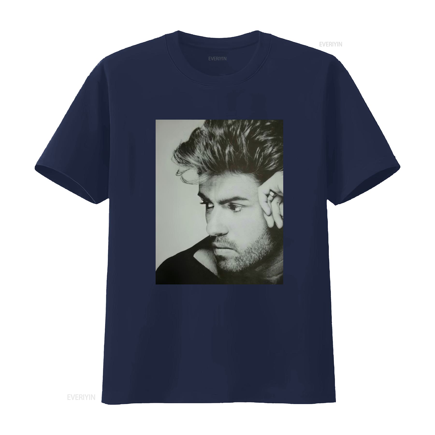 ZheXiong TEE George Michael Careless Whisper Ultra Katoen T-shirt vintage Gewassen mode Ademend Zacht grafisch Comfortabel Casual Licht M