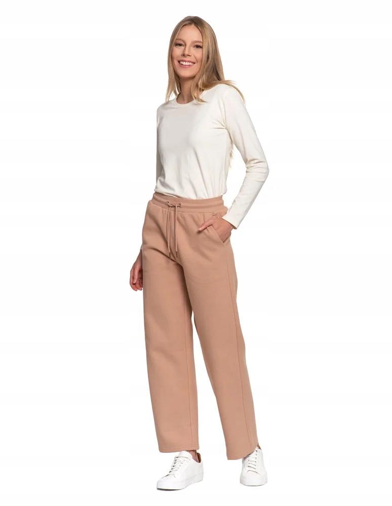 Women's High-Waisted Insulated Sweatpants 100% Cotton MORAJ M BEIGE
