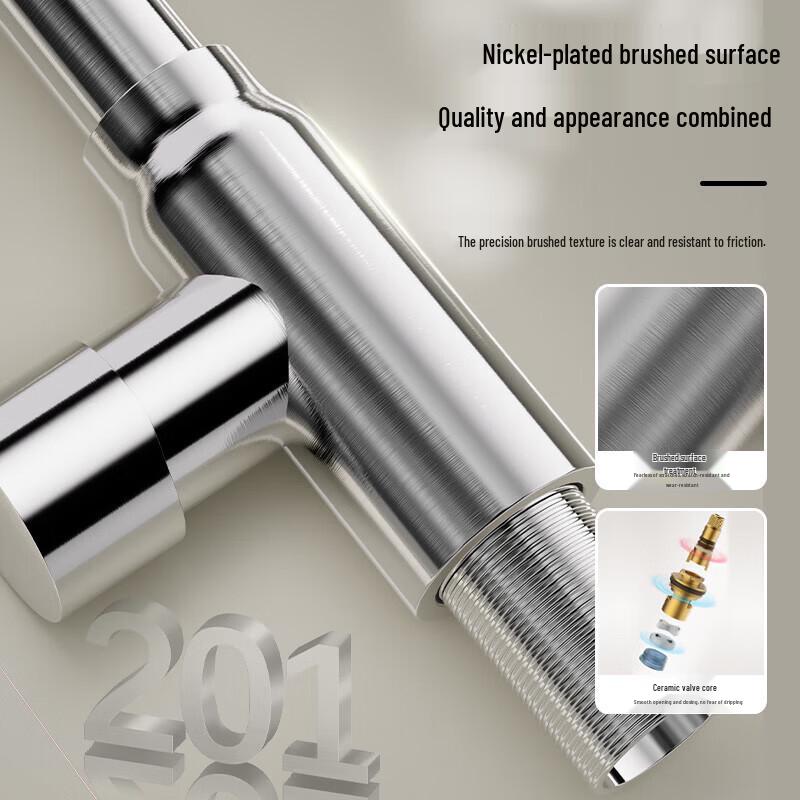 Kitchen Sink Stainless Steel Single Cold Swivel Faucet