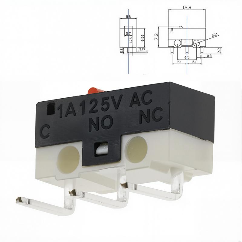 20PCS Mini Micro Limit Switch C NO NC 3 Pins PCB Terminals SPDT 1A 125V Roller Arc Lever Snap Action Push Micro Mouse Switches