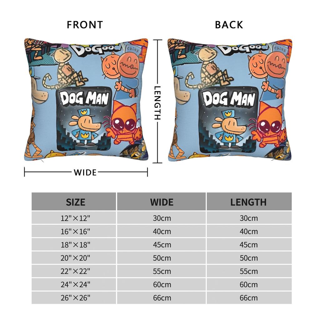 Dog Man Comic Pillow Cover Accessories Printing Cushion Cover Decor  Pillow Case Cover Seat Multiple Sizes