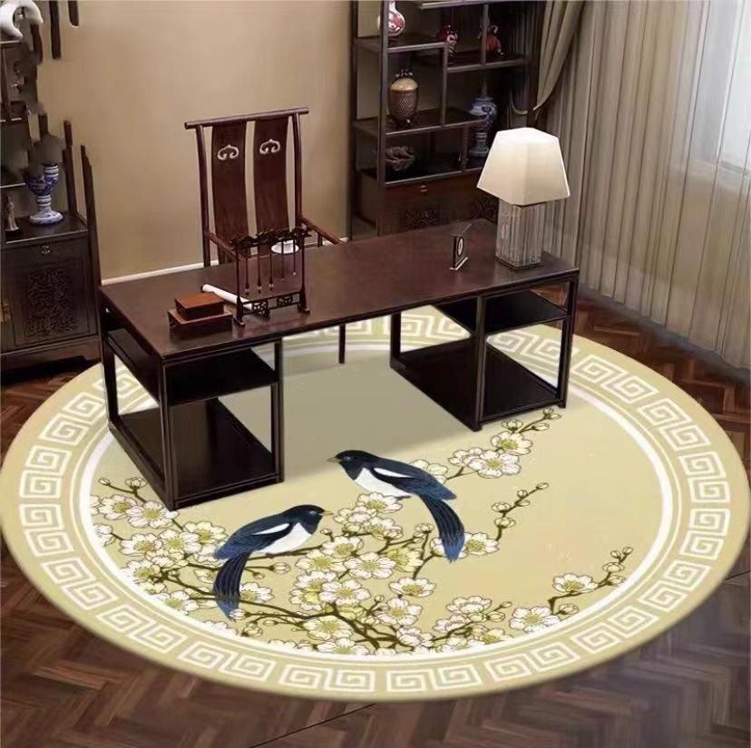 New Chinese Circular Carpet Chinese Style Living Room Bedroom Study Zhuzhou Round Blanket Fashion National Style Coffee Table Mat Bed Blanket
