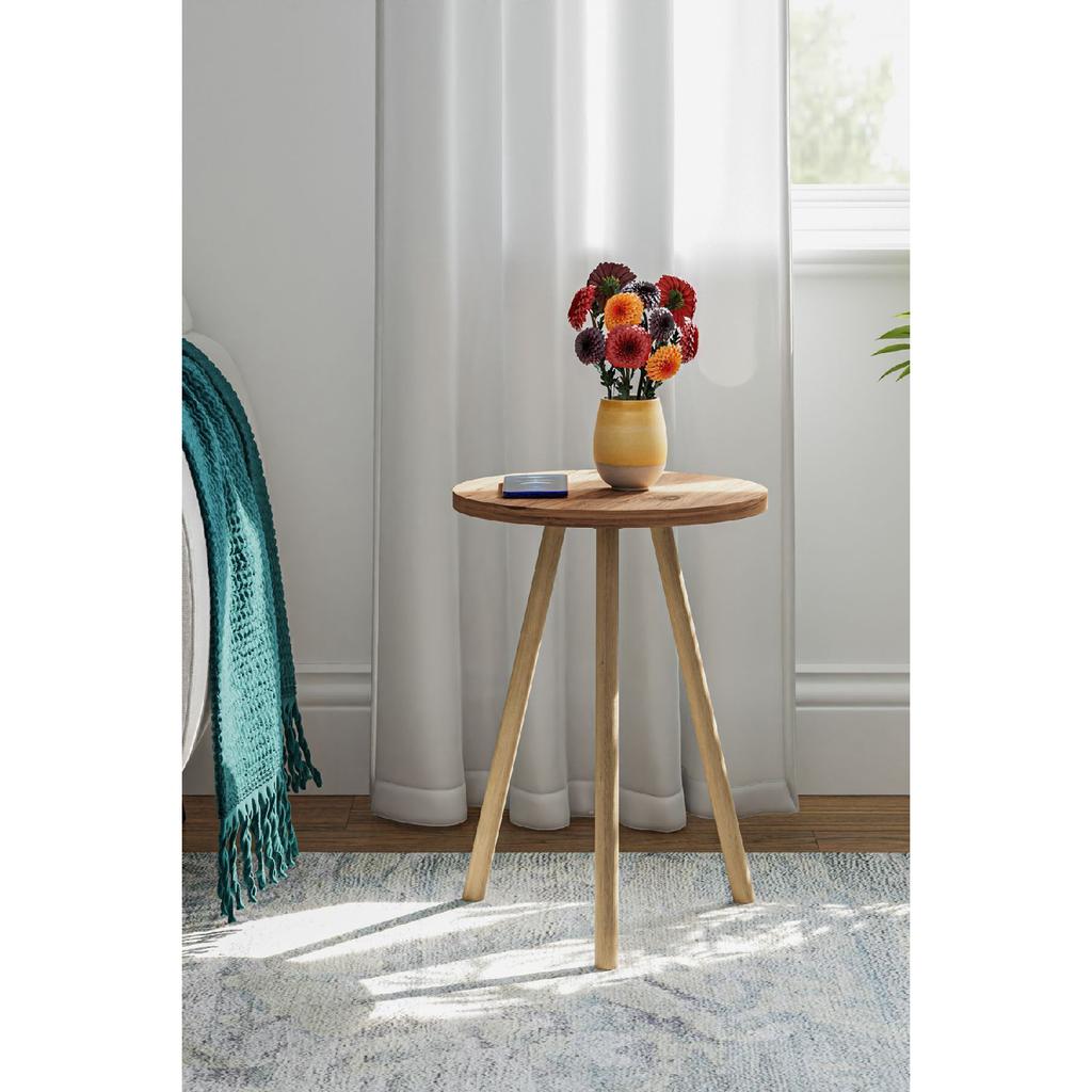 Round Side Coffee Table Single Nesting Coffee Table With Wooden Legs