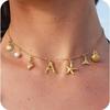 New Surfer Girl Necklace Beach Jewelry Initial Necklace for Girlfriend Seashell Letter Choker Starfish Accessories