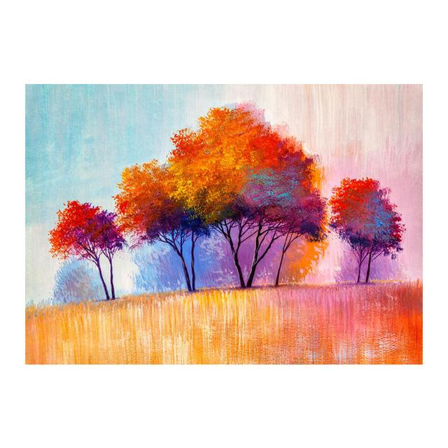 

Абстрактная картина маслом на холсте, пейзаж, красочные постеры с деревьями и принты, настенные художественные картины для гостиной, домашний декор, без рамки 40cm×80cm NoFrame