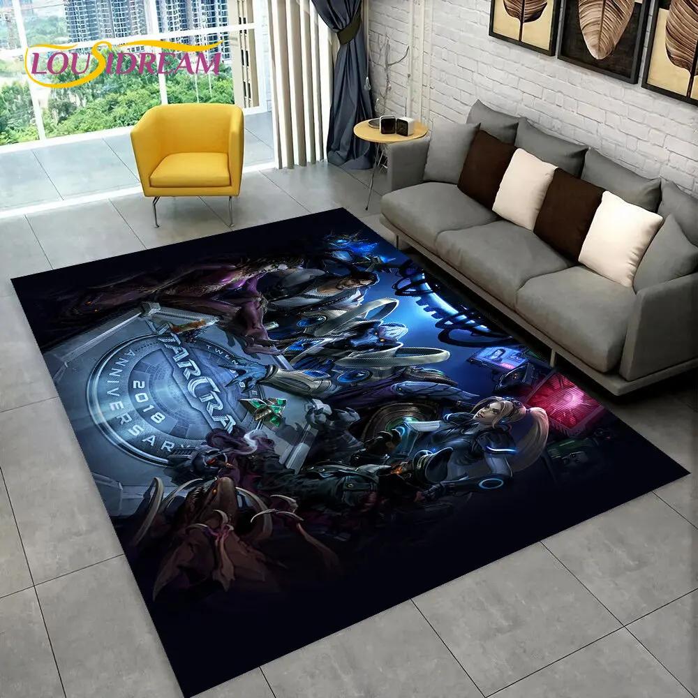 Tappeto Giocatore PC Area Rug HD 3D Gioco StarCraft, Tappeto per Casa Soggiorno Camera da Letto Divano Zerbino Decorazione, Tappetino Antiscivolo per Giochi Bambini