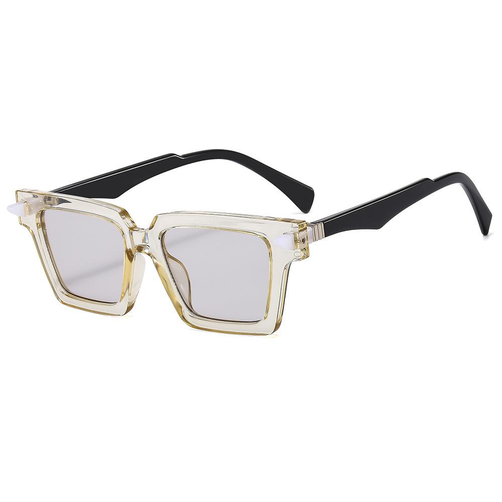 Artsy retro UV400 sunglasses square makeup small face street swearing for ladies personality design