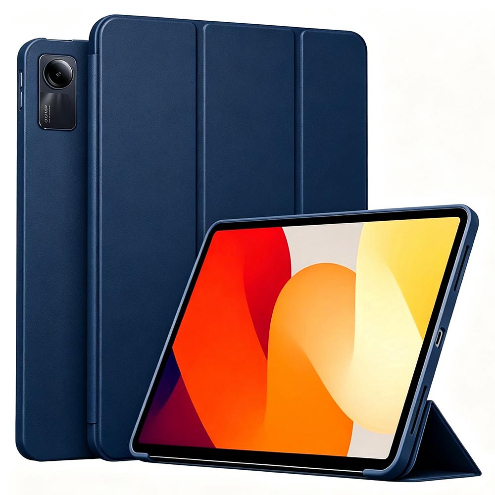 For Xiaomi Redmi Pad SE 11 2023-inch, Soft Silicone Case Ultra Thin Trifold Stand PU Leather Protective Cover, Auto Sleep / Wake
