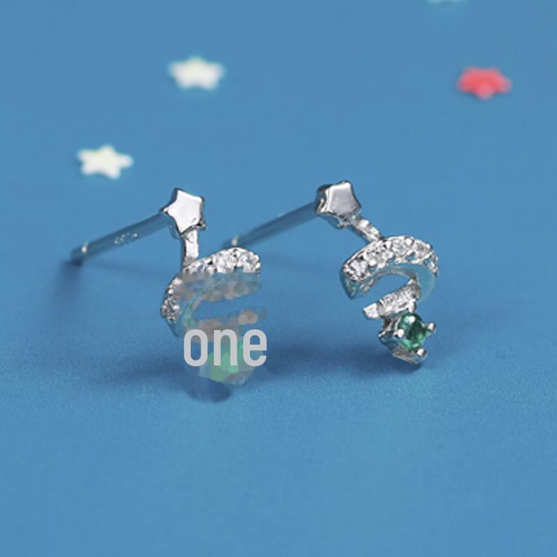 

Серебряные серьги-елочки Banyan Tree S925 с зелеными бриллиантами: Элегантный праздничный подарок для женщин ES1427 белого золота