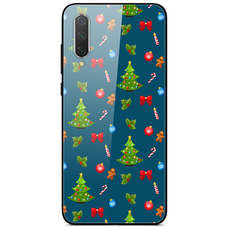 New Year Christmas Case For Xiaomi Mi 9 Lite CC9 CC9E A3 9T SE Tempered Glass Hard Cover For Redmi Note 8T 8 7 K20 Pro Bumper