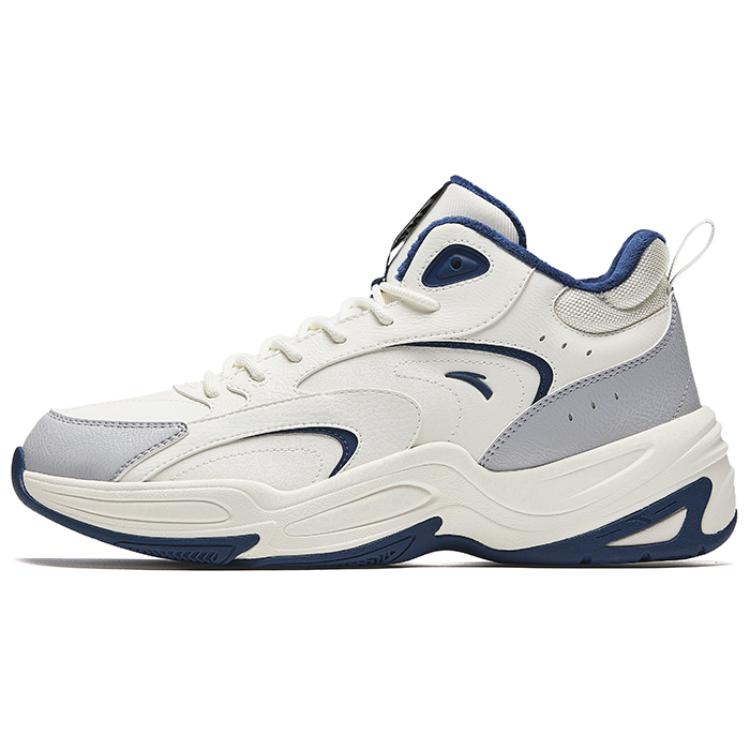 ANTA Men s Retro High Top Chunky Dad Shoes Off White Grey Blue 112448957-1 40