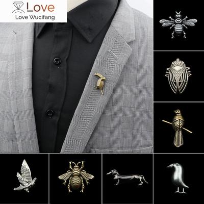 Broches de animales retro avanzados para hombre, alfileres de metal, joyería elegante para cuello, alfiler para vestido de boda, fiesta, baile, accesorios para el cuello