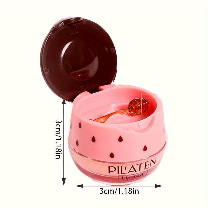 Strawberry Lip Mask with Brush Moisturizing Tinted Lip Balm Soft Smooth Lips Solid Lip Gloss Portable Lip Care Night Use Daily Use