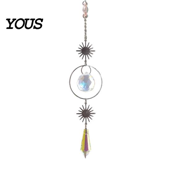 Wall Hanging Decor Colorful Crystal Suncatcher, Sun Catcher for Windows, Healing Glamorous Decoration Home, Crystals Prism Rainbow Maker,