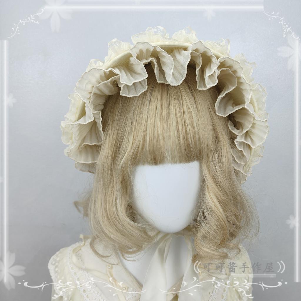 Original Handmade French Pastoral Straw Hats Woven BNT Lolita European Retro Wedding Photo Straw Hats Summer Hat for Women