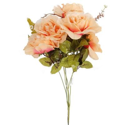 Bouquet of 6 Artificial ROSES In Cream Color, 48 CM High