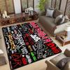 Rock Band Logo Design Floor Mat Anti-slip Rug for Bedroom Living Room Stylish Carpet for Music Lovers Durable Washable Doormat