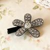 Sparkling Rhinestone Flower Hair Clip Beaded Flower Duckbill Clip Glitter Shiny Flower Hairpin Sparkling Braided Hair Clip