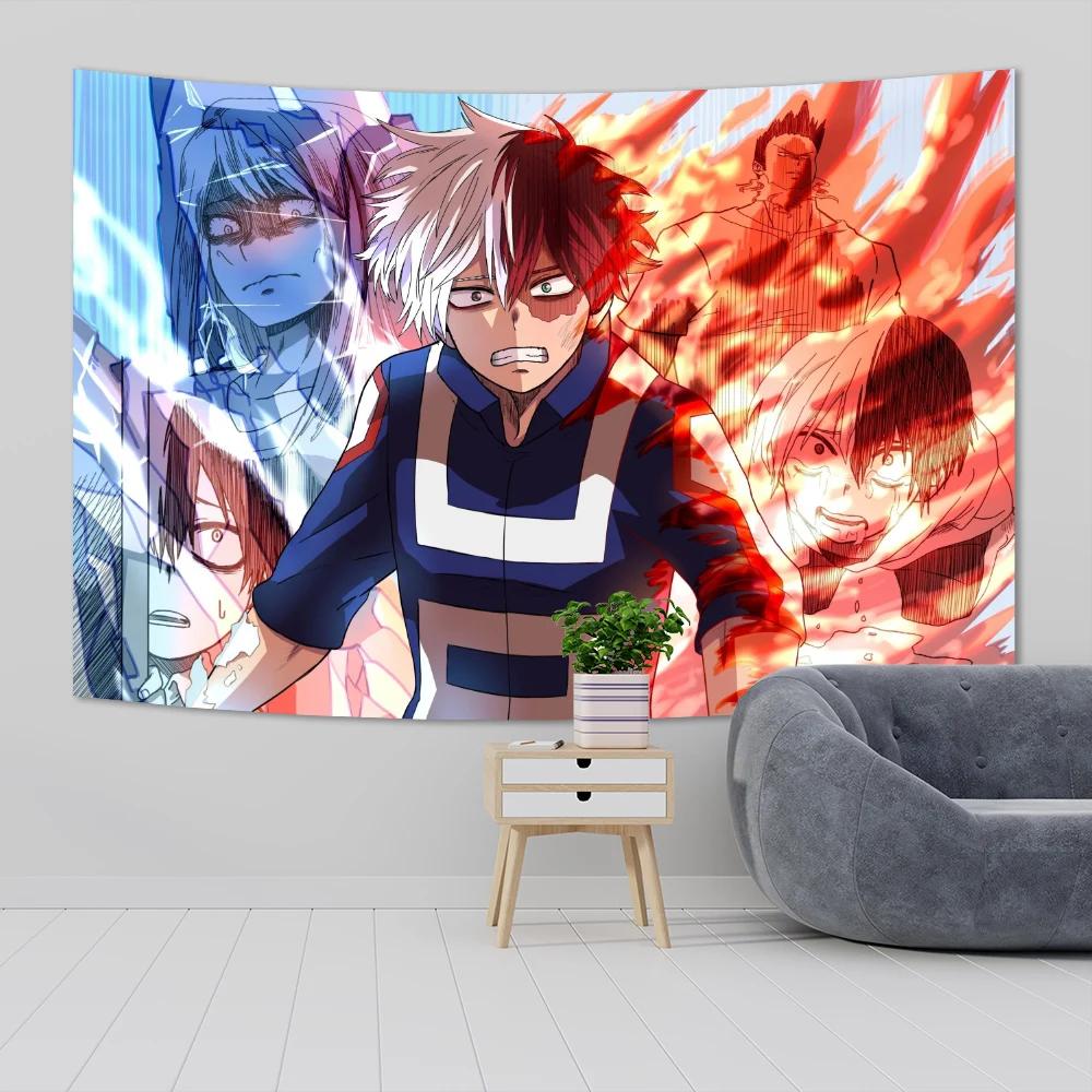 Tapeçaria de Parede My Hero Academia Decoração Kawaii para Quarto Desenhos Animados Anime MHA Pôster de Arte Papel de Parede Mural Tapeçaria Decoração de Quarto de Adolescente