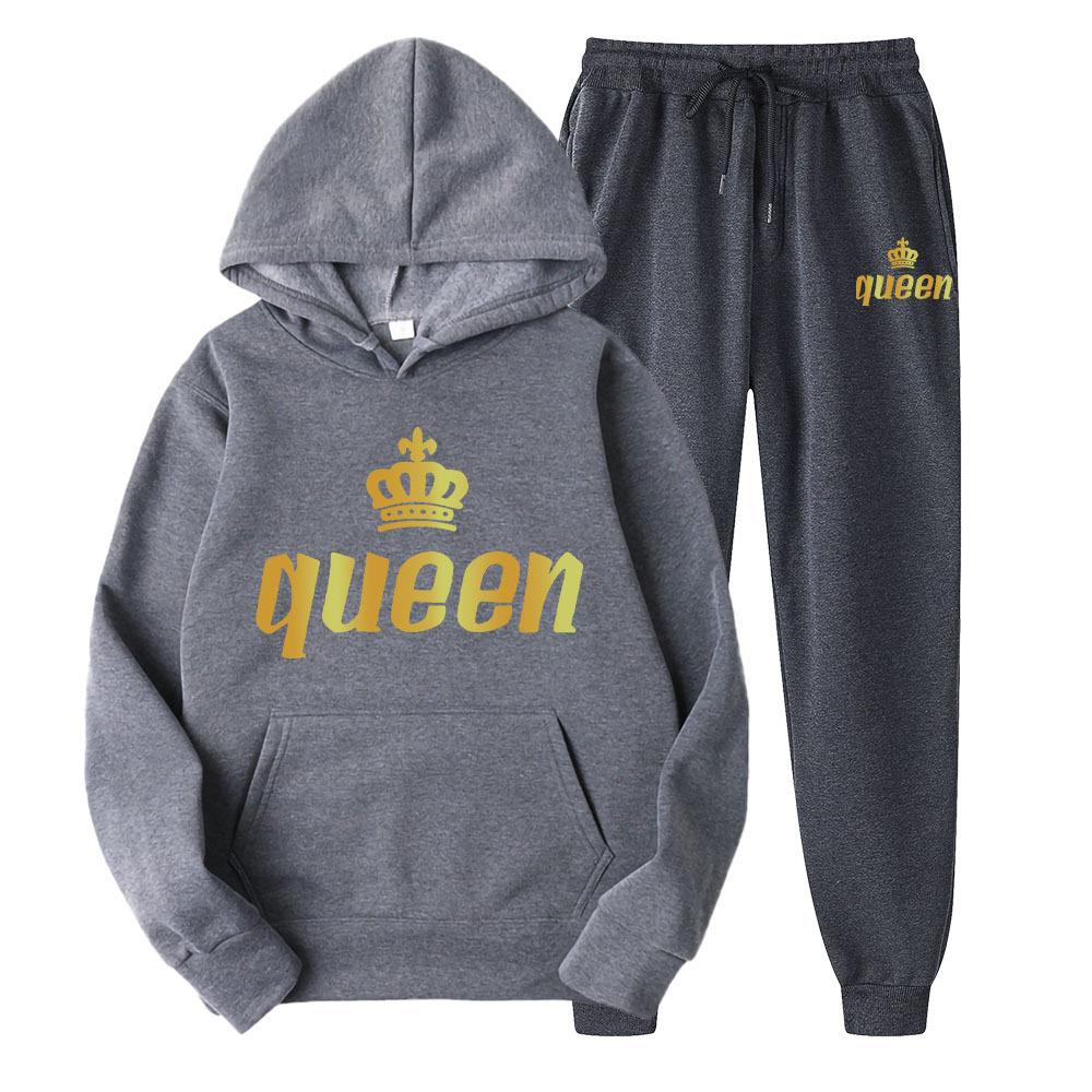 Couple clothing, men's and women's King Queen sportswear, sportswear and pants, women's clothing, oversized sportswear, suits