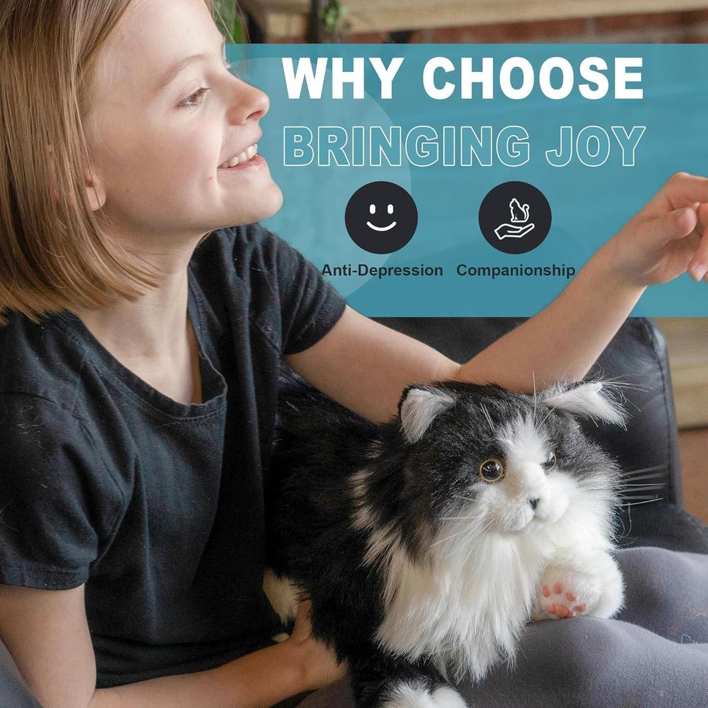Chongker Realistic and Lifelike Cat Plush Handmade with a Soft Cute and Soothing A Great Gift for Cat and the Perfect for Birthdays and Toy, Touch,