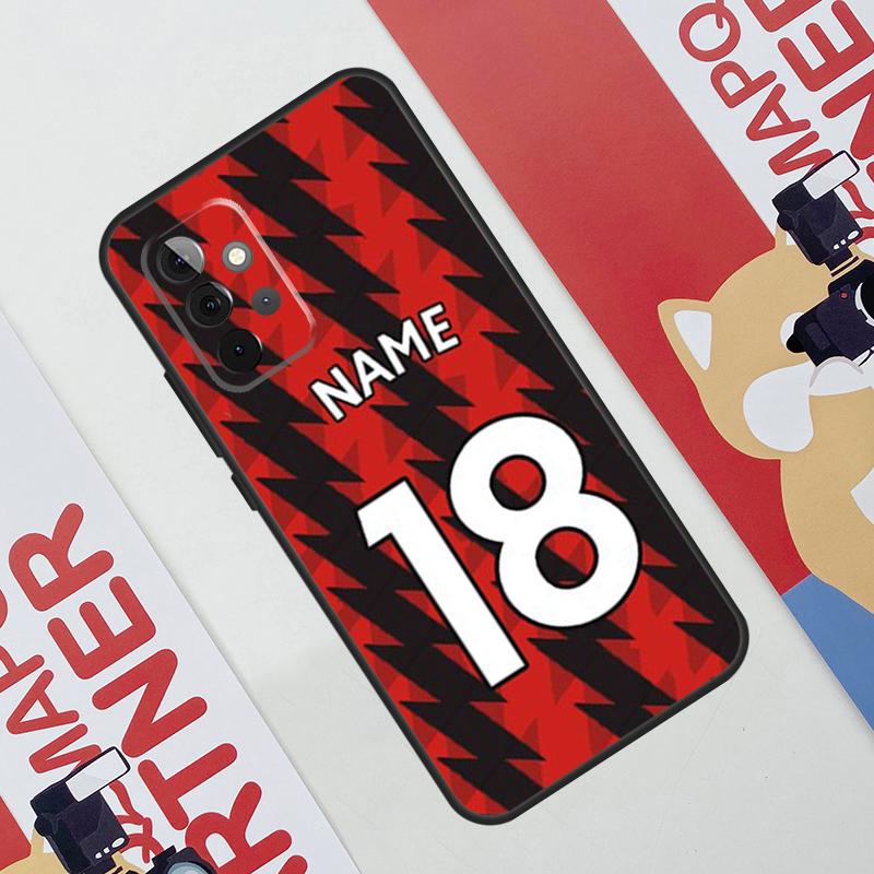 Custom Number Football Name Case For Samsung Galaxy A54 A34 A24 A14 A73 A53 A33 A23 A13 A52 A32 A22 A12 A51 A71 Cover