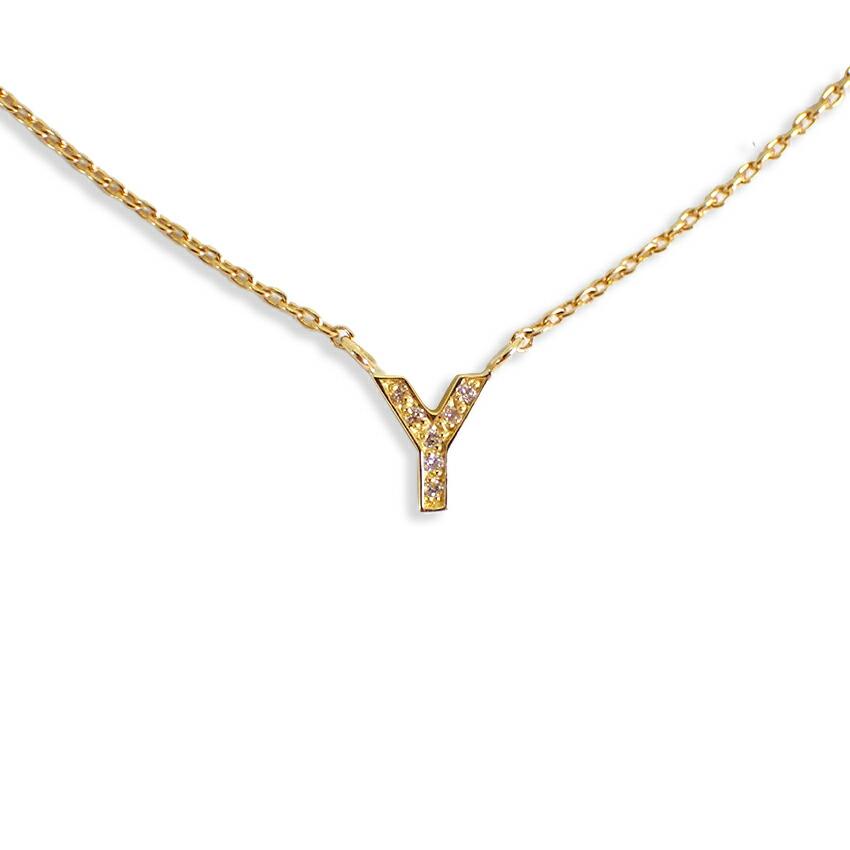 

[Б/У] Star Jewelry/Star Jewelry K18 Diamond Initial: Кольє Y [g397-35]