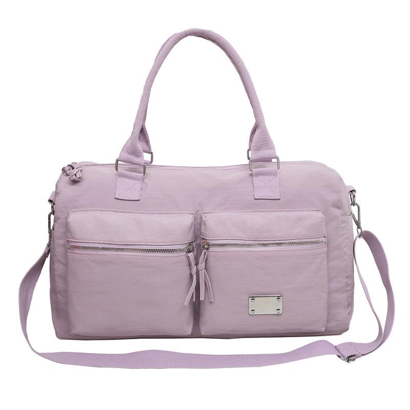 

Дорожная сумка с двумя карманами, большая вместимость, сумка для багажа, сумка для хранения на плече фиолетовый