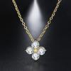 Women's Neck Chain Simple Daily Crystal Flower Pendant Necklaces Gold Color Chokers Birthday Gift For Girls Fashion Jewelry N087