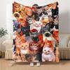 Cute Cats Print Flannel Blanket High Quality Warm Comfortable Cover for All Seasons Perfect for Gifts Home Decor