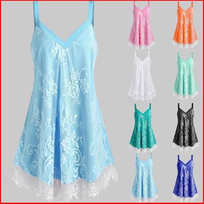 Spitze Patchwork Frauen Sommer V-ausschnitt Halter Tops Casual Ärmellose Tunika Shirt Weibliche Sexy Leibchen Plus Größe Lose Pullover Weste