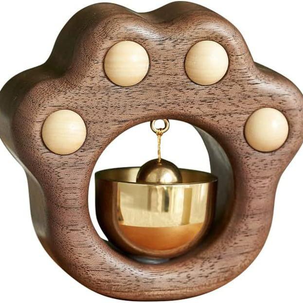 Dopamine Copper Bell Wind Chime with Suction Cup - Entrance Reminder and Magnet Sticker Hanging Ornament for Housewarming Gift
