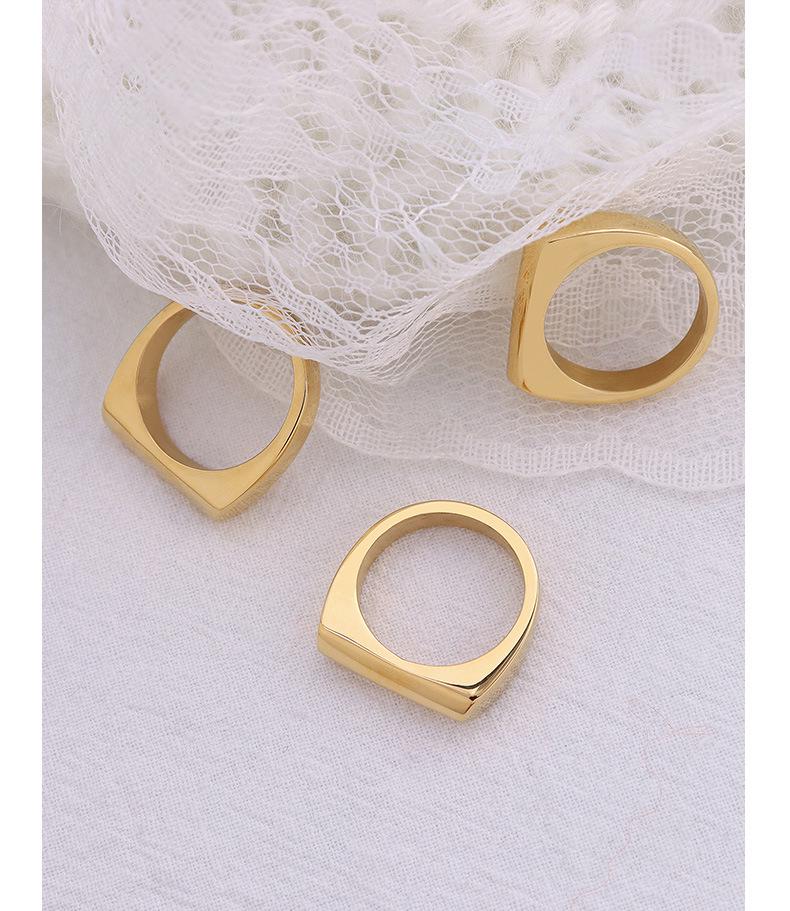 18K Gold-Plated Titanium Steel Geometric Stacking Rings