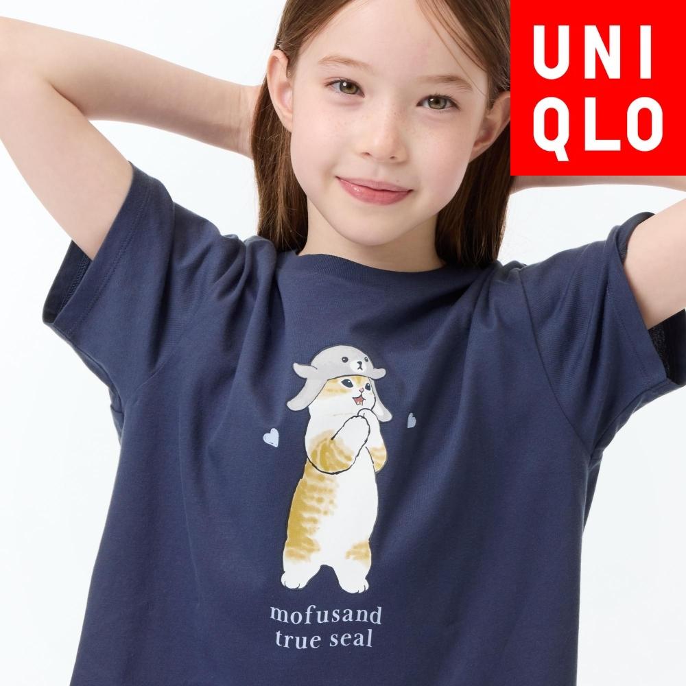 

UNIQLO GIRLS Mofusand UT графическая футболка с короткими рукавами H