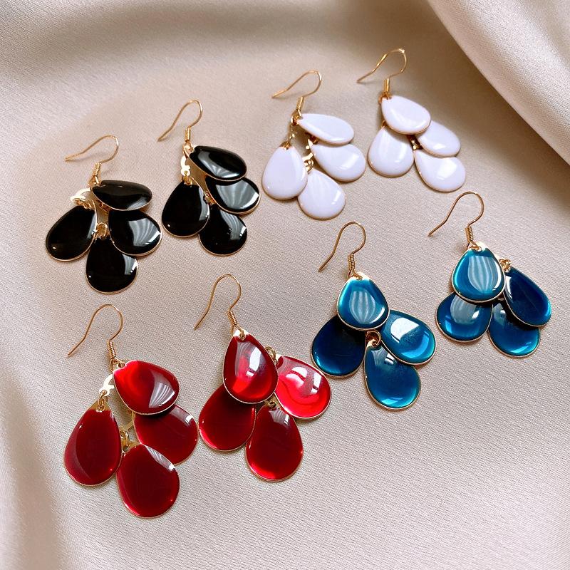 European and American exaggerated oil dripping water dripping fringed earrings temperament earrings earrings autumn and winter women