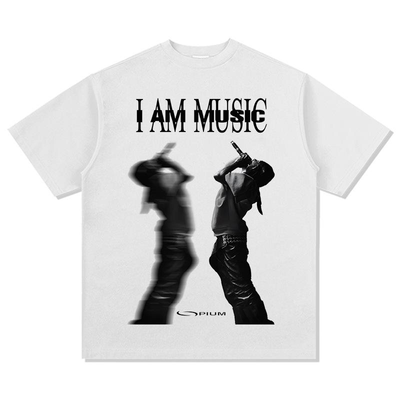 American Hip Hop Play Less Playboi Carti Men's Short Sleeve T-Shirt Men's Women's Retro Fashion Short Sleeve Top